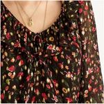 J.Crew‎ Midnight Vintage Floral Ruffle Sheer Long Sleeve Blouse Top Black Size S Photo 1