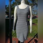 Esley Vintage Elsey Navy Blue White striped Sleeveless Dress Women’s Size Large Photo 1