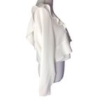 ZARA Trafaluc Collection White Long Sleeve Ruffle Crop Top Photo 1