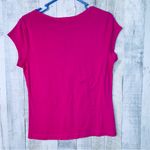 Bass Size Medium Short Sleeve Crewneck Pink Top w/Button Keyhole Closure Photo 1