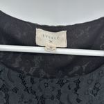 Everly  Black Lace sheath Mini Dress sheer 3/4 sleeves M LBD event party HOCO Photo 4