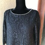 Karl Lagerfeld Womens Dress Size 4 Black Lace Shift 3/4 Sleeve Rhinestones NEW Photo 3