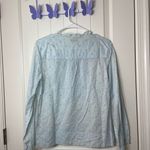 J.Crew EUC  women’s pale light blue embroidered ruffle long‎ sleeve blouse small Photo 5