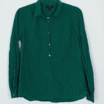 J.Crew Womens Plaid Gingham Button Shirt Size 8 Green Long Sleeve Preppy Work Photo 0