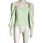 Gianni Bini NWT Sage Green Long Sleeve Crop Top Photo 3