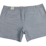 Talbots  Relaxed Chino Short 7" Inseam Cotton Seersucker Blue White Size 24W Photo 0