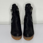 Nicole Miller Olivia Miller Women's Black/Brown Faux Suede Wedge Boots Size 7 Photo 0