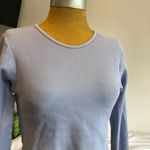 John Galt Pastel Baby Blue Cropped Long Sleeve Photo 1