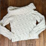 Women’s Paul James chunky cropped cable knit sweater wide neck wool size small Photo 5