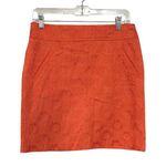 Anthropologie Postmark Orange Sunflower Summer Mini Skirt Career Party Size 4 Photo 0