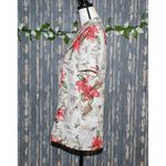 Tofy Tan Hawaiian Floral Jacket Size 8 Flax Blend Shoulder Pads Short Sleeves Photo 4
