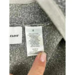 Alfred Dunner  Women's Silver Sparkly Waterfall Open Cardigan Size S Photo 4