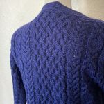 The Irish Store 100% Wool Cardigan Fisherman Knit Sweater—Beautiful! XS Blue Photo 5