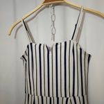 H&M Bershka Navy Blue and White Striped Spaghetti Strap Wide Leg Pants Jumpsuit Photo 10