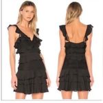 Bardot  Babylon Black Lace-Inset Ruffled Dress Size 6 Small Revolve Photo 1