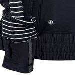 Lululemon Think Fast Hoodie Jacket Women's Size 8 Black Stripe Sporty Athleisure Photo 4