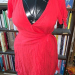 Lulus Lulu’s cherry red v-neck wrap night out mini dress Photo 0
