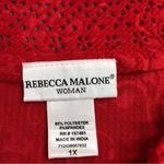 Rebecca Malone  womens 1x red textured embroidered top Photo 3