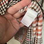 J. Jill Pink Houndstooth Tweed Ruffle Front Button Down Shirt Women’s Size Large Photo 5