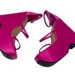 Steve Madden Pink Satin Strappy Platform Wedge Sandals Size 7 Photo 3