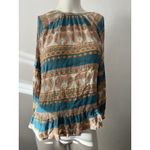 Dharma Floral Farm Rustic Fairy Peasant Top Size m/L Boho Whimsical Orange Green Size M Photo 1