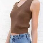Brandy Melville John Galt Scarlett Tank Top Sweater Vest Brown Ribbed Photo 2