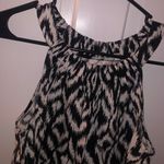 Kenar High Neck Black & White Printed Tank Photo 2