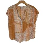 Cupcakes and Cashmere Blouse Women's XS V Neck Sleeveless Orange Floral Top NEW Photo 0