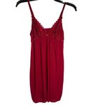 Babydoll Slip Top Women S VTG Red‎ Lace Chemise Silky Sheer Sleepwear Adjustable Red Photo 2