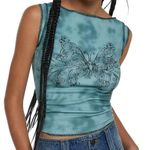 Urban Outfitters  Tie-Dye Butterfly Graphic Baby Tee in Blue, Size S​​ Photo 0