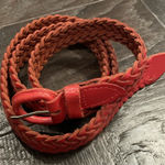 Braided Red Leather Belt Womens Size XL Boho‎ Chic Western Cowgirl Rodeo Preppy Photo 0