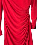 NWT IEENA for Mac Duggal 6 draped bodycone asymmetrical ruched mini dress Red Photo 5