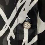 Sunny Leigh  Black & White Sheer Graphic Print Button Down Blouse Size Small Photo 4