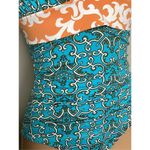 Tommy Bahama New.  aqua and orange one piece swimsuit. Small. Retails $178 Photo 5