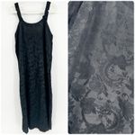Womens Vintage 90s Whimsigoth Dark Romantic Black Floral Jacquard Dress Size L Size L Photo 1