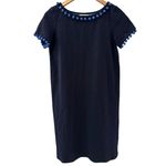 Boden Pom Pom Crew Neck Pullover Shift Dress Blue Size 2 Petite Blue Photo 2