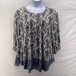 Rose Olive Womens Tunic Top Size 1X Paisley Bohemian Peasant Hipster Relaxed Gray Photo 11