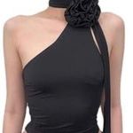 Rose/Flower Detail Top Black Size M Photo 0