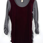 Sundance  Velvet Ruched‎ 3/4 Sleeve Tunic Top Round Neck Jersey Shirt Size M Photo 0