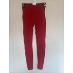 Set Active  Classic Red Ribbed Leggings Activewear Gym Yoga Pants Womens‎ Small Photo 4