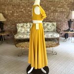 TS Couture 2 Piece Midi Skirt Set Mustard Yellow Cropped Ruffle Top NWT 0 Chic Photo 10