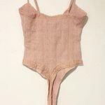 Edikted  Size XS Light Pink Lacey Knit Cut Out Snap Bodysuit NEW Photo 2