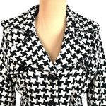 Me Jane  Houndstooth Trench Coat Jacket Size S Wool Blend Black White Photo 2