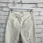 Madewell Y2K High Rise Skinny Cropped Jeans White Frayed Hem Distressed Size 27 Photo 4