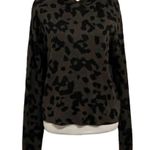 Anthropologie Anthropology Kasia Black Leopard Knit Sweater Hoodie S Photo 3