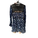 Foxiedox $238  | Felicia | Crochet Lace Dress with Sheer Lace Neck Blue Size 8 Photo 4