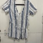 Salt and Jade Striped Blue and White Women's Romper Photo 1