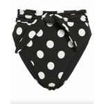 Mara Hoffman  goldie polka dot high waisted tie bikini bottoms black white Photo 2