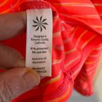 Athleta Women's Bright Orange Striped Jacket W/ Pocket, Thumb Holes Size Medium Photo 3