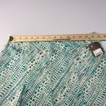 Merona A Line Skirt Womens 4 Turquoise Beige Geometric Silk Pleated Side Zip Photo 9